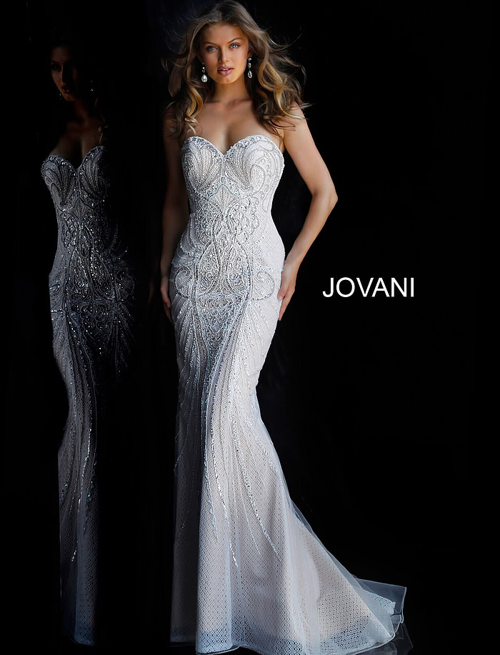 Jovani 45566 Off the Shoulder Beaded Mother of the Bride Dress