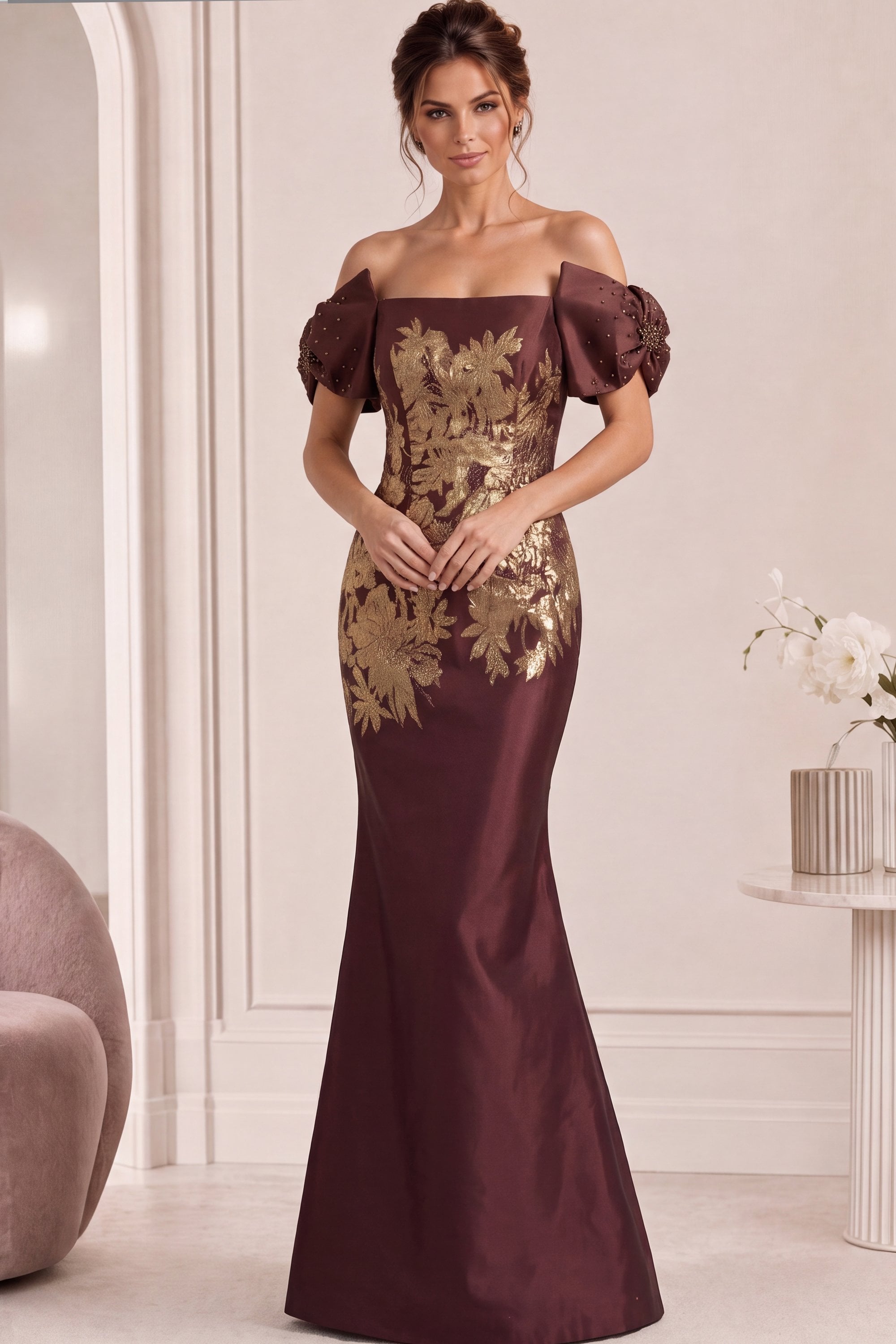 Jovani style 45579 in brown