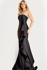strapless embellished black dress 45586