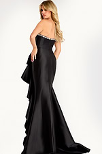 black mermaid dress with ruffled details 45586