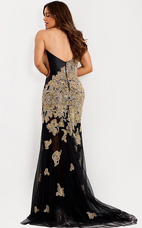 mermaid black and gold dress 45604