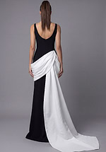 black and white sheath bodice sleeveless dress 45619