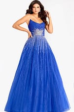 blue embellished ballgown with silver embellishments 45649