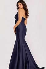 mermaid navy dress with bow details 45666
