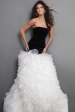 strapless mermaid gown with ruffle skirt