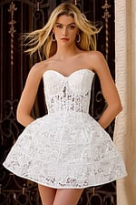 corset bodice ivory short dress 45675