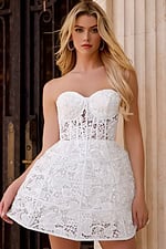 strapless corset bodice lace dress 45675