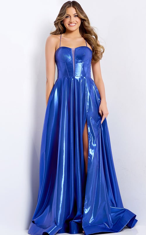 royal blue metallic dress 45699