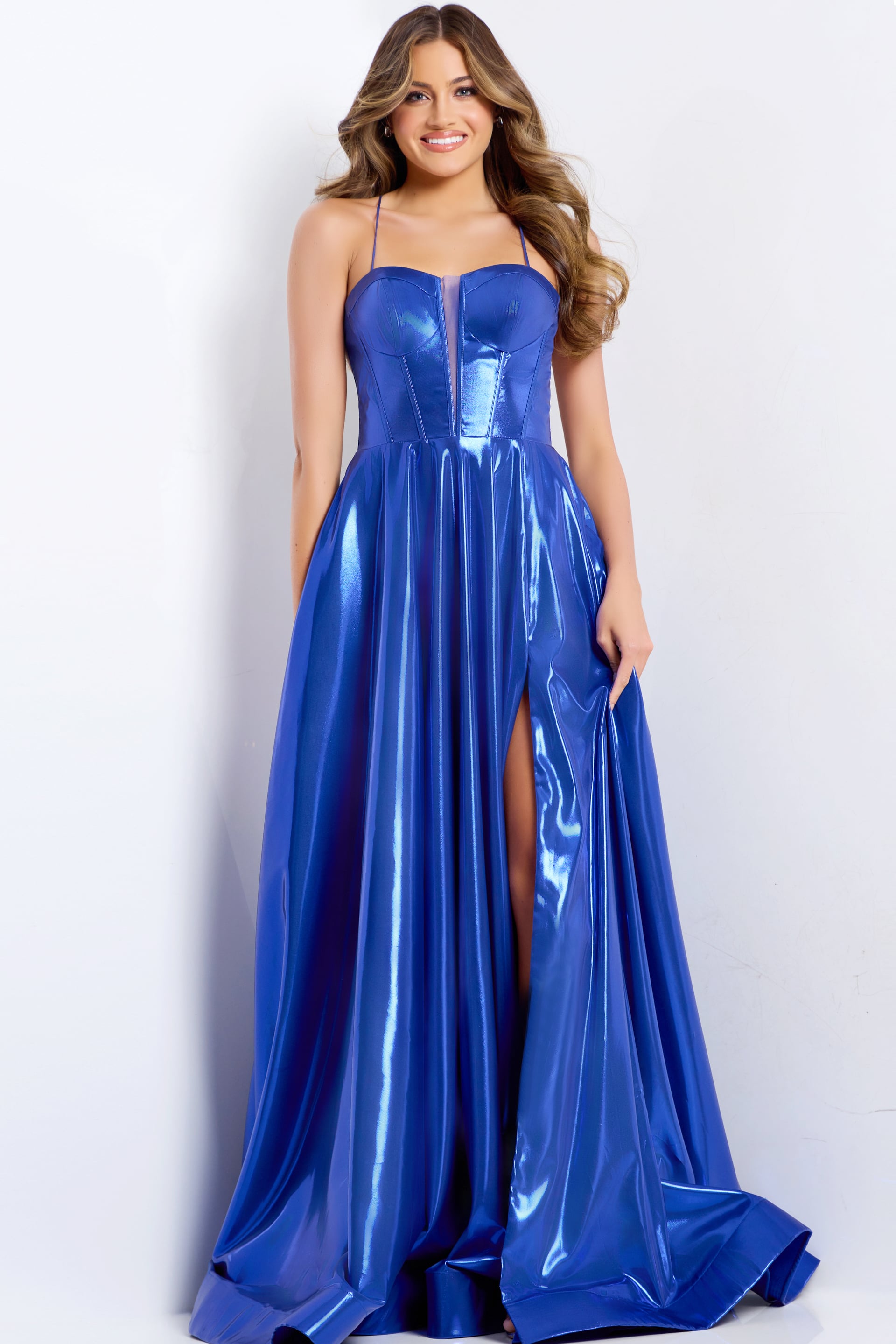 45699_7278 royal blue metallic dress 45699