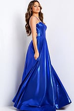 plunging neckline royal dress 45699