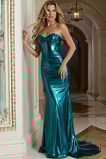 green metallic dress 45709