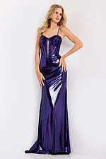 shimmering metallic gown with keyhole on the bust 45710
