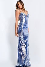 metallic ruched dress 45711