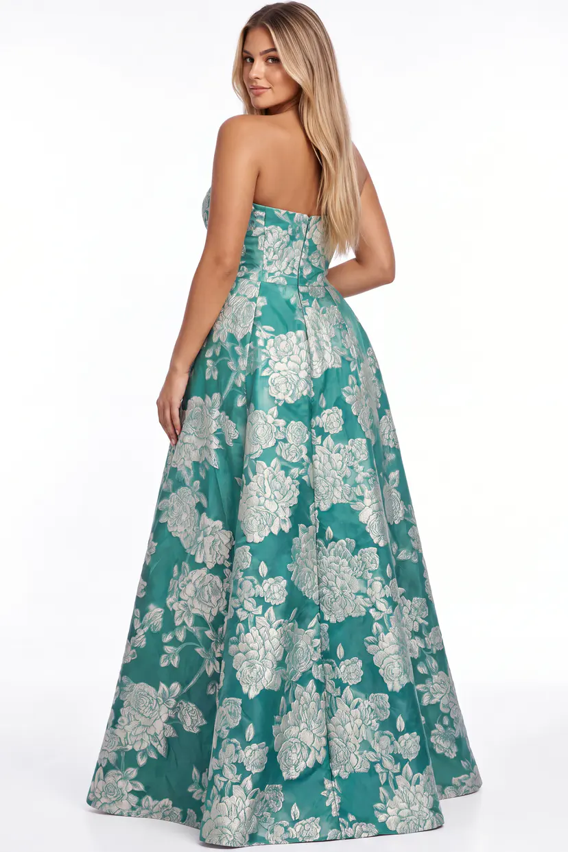 back of floral a line dress 45721