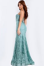 long lace green prom dress 45759