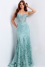 aqua mermaid floral dress 45759