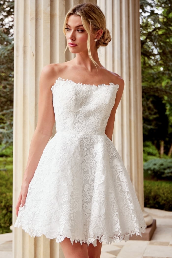 strapless fit and flare dress 45766