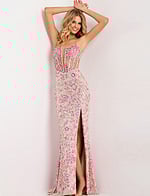 3D floral embellished corset dress