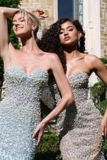 beaded sheer gown with sweetheart neckline
