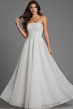 strapless pleated dress 45788