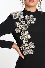 Beaded shoulder mini dress with sculpted fit