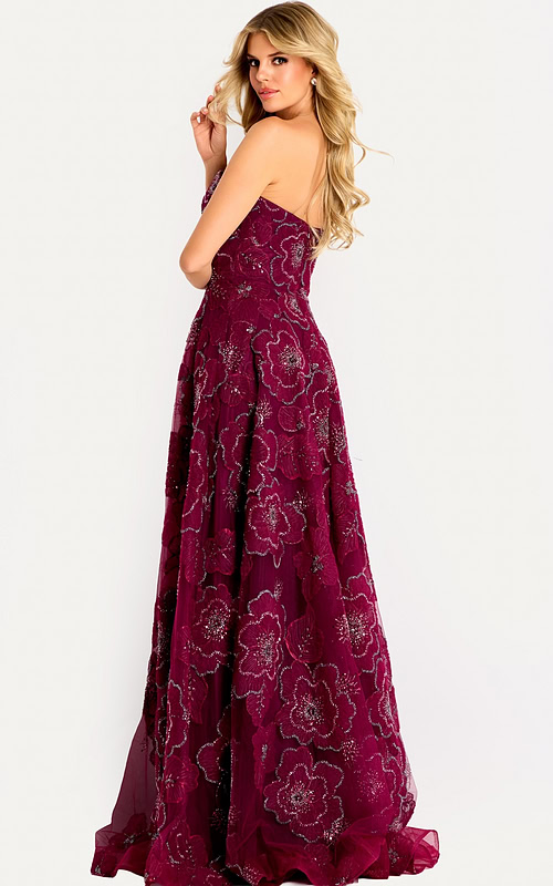 lace burgundy dress 46033