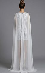 short fitted dress with cape in the back 46072