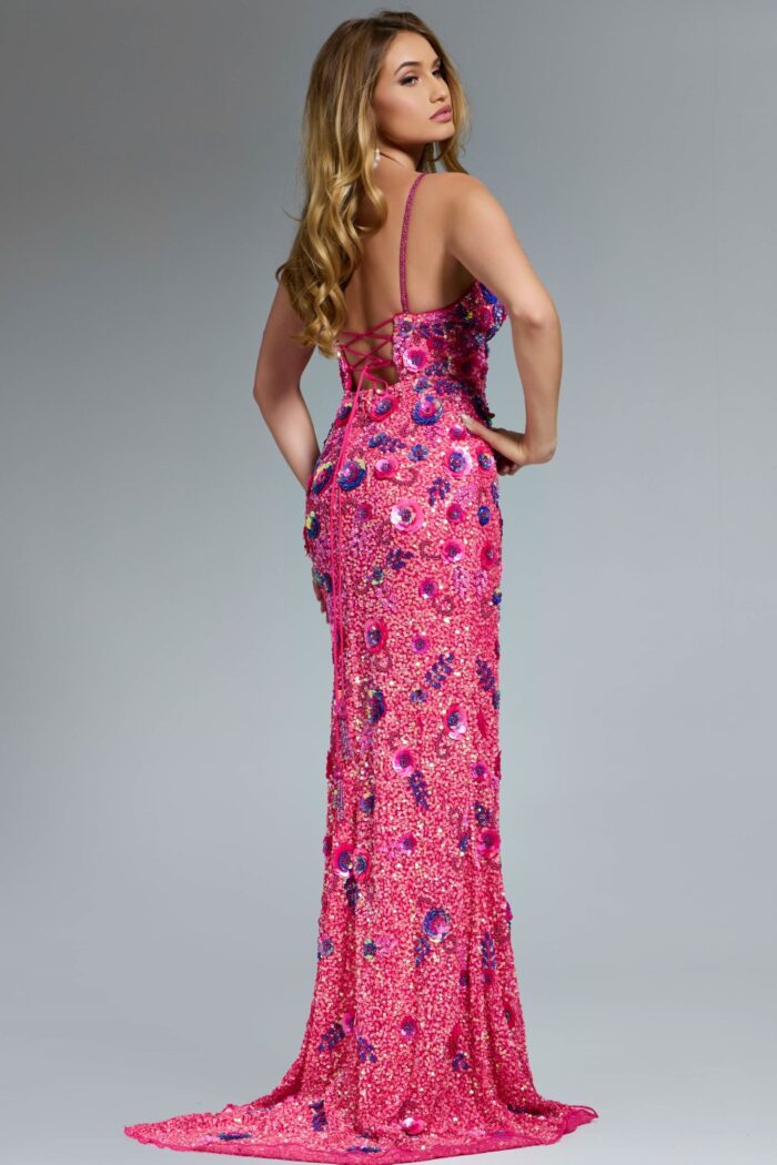 Model wearing Jovani dress 46097.