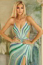 cut out beaded prom dress 46206