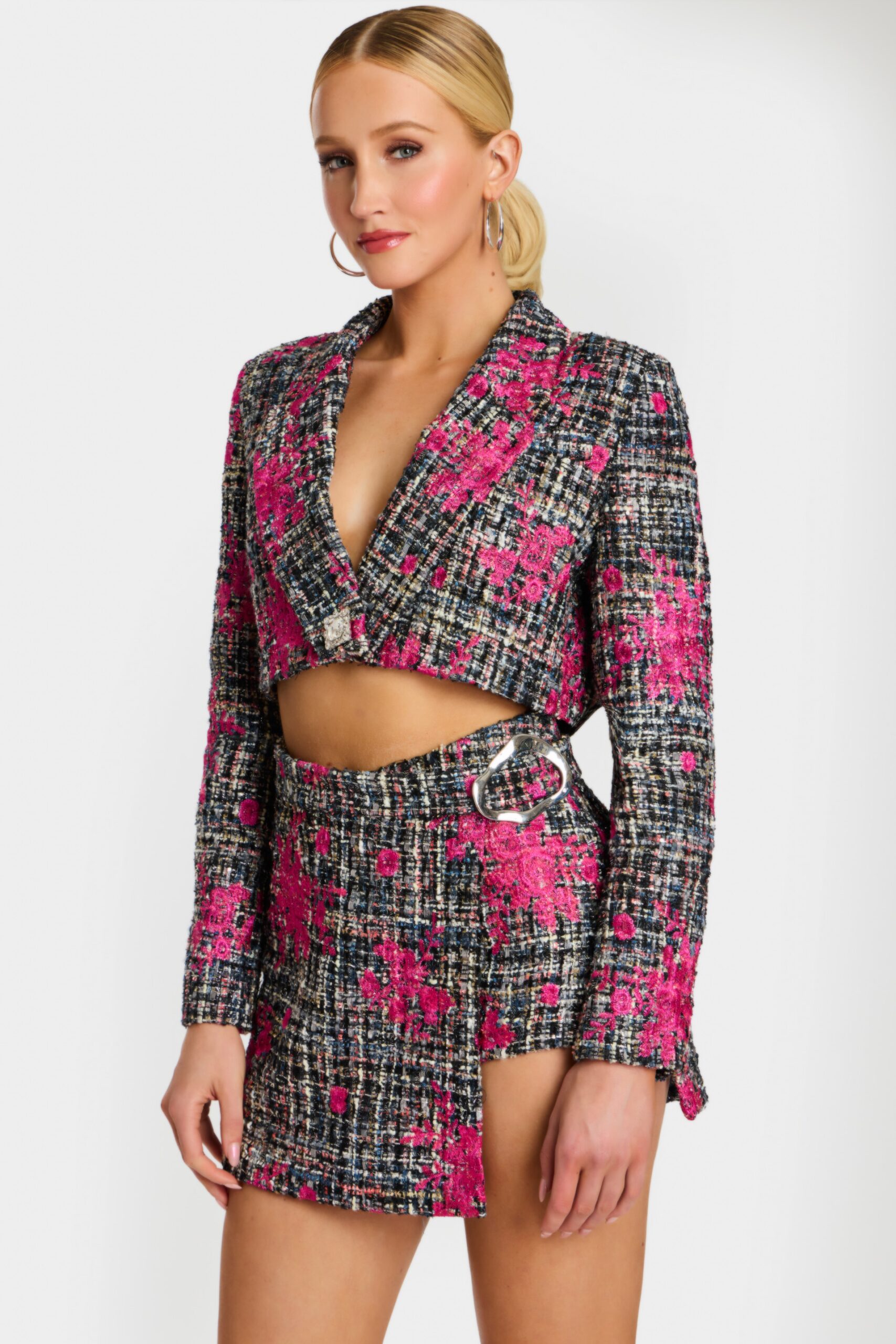 ★JOORTI★ [Set] Rose Tweed Blouse + Rose Tweed Pants Blosso Tweed Jacket | The Juliette | Pink Rose | Sophisticated