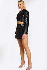 Glossy Black Skirt Set 46306