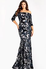 long sleeves off the shoulder mermaid dress 46432