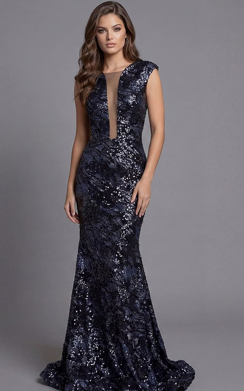 embellished mermaid sleeveless dress 46475
