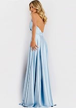 back of open back blue dress 46483