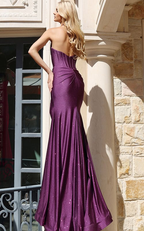 back of mermaid purple dress 46489