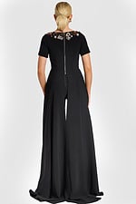 Back view of off-white blazer with contoured seam detailing