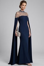 beaded high neck evening dress 46522