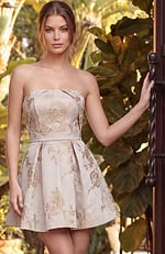 fitted formal dress front view with smooth shape and refined details