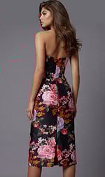 back of strapless floral midi dress 46565