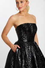 strapless black ball gown 46580