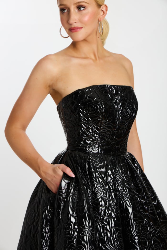 strapless black ball gown 46580