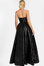 back videw of black leather ball gown 46580