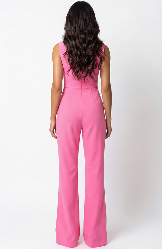 Sleeveless Jumpsuit With Collar And Front Cutout 46591 | Jovani