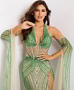 Glamorous sheath gown with open back