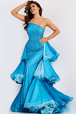 Strapless Ruffled Mermaid Gown 46614