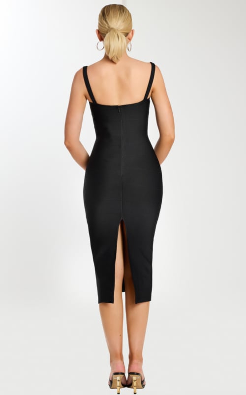 back view of fitted dress fitted