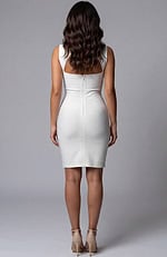 Structured Fitted Midi Dress Back View