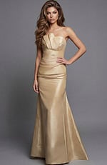 strapless pleated bodice taffeta dress 46673