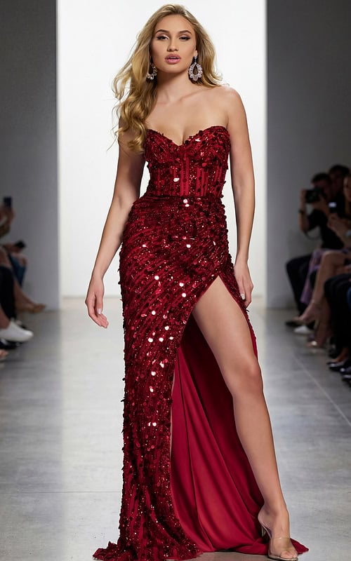 sweetheart neckline strapless beaded dress 46714