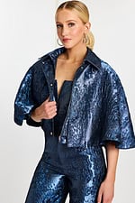 model wearing two piece jumpsuit with matching cape 46782